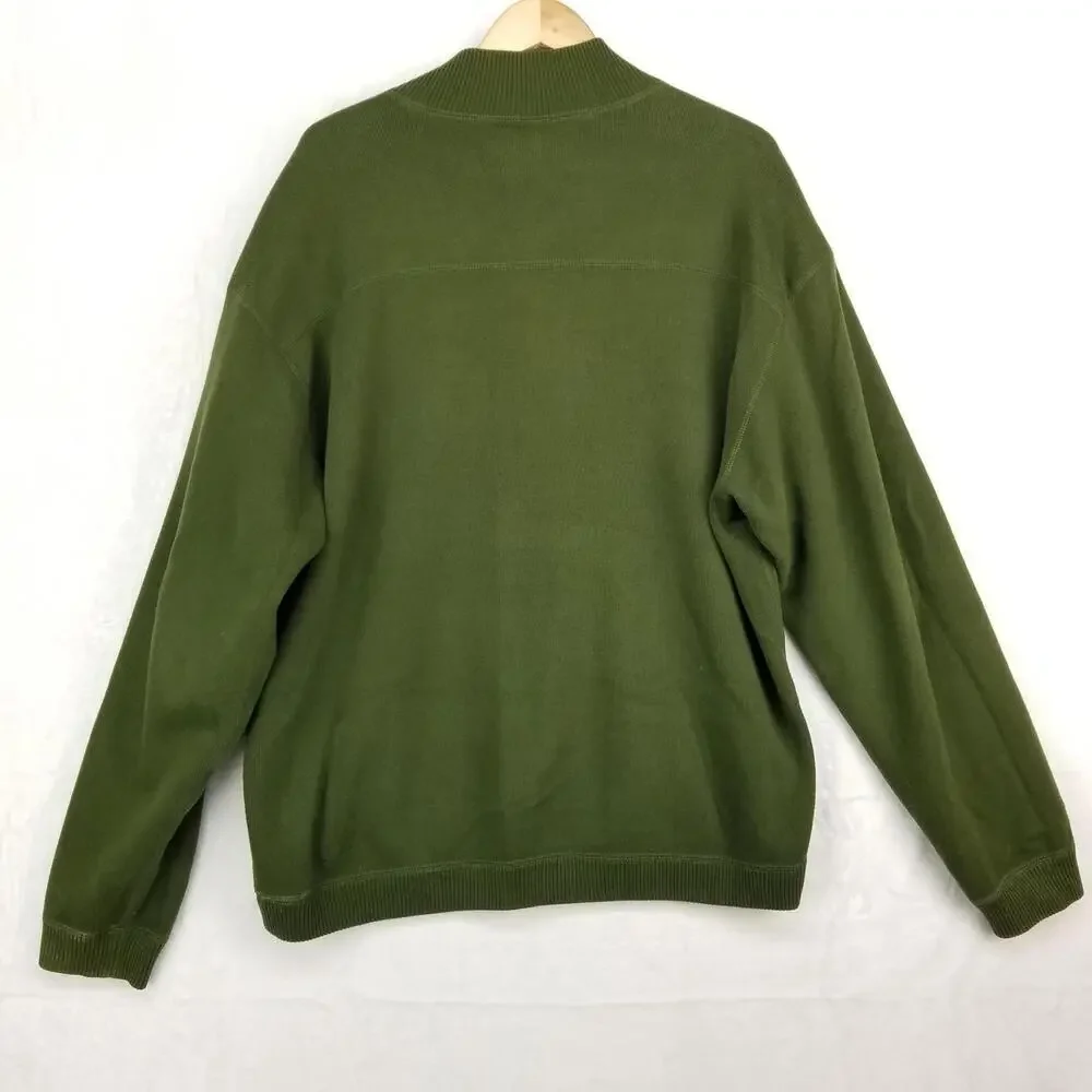 Tommy Bahama 1/4 Zip Reversible Sweater XL Gray Green‎